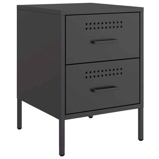 Bedside Cabinet Black 36x39x50.5 cm Steel Bedside Cabinet Black 36x39x50.5 cm Steel