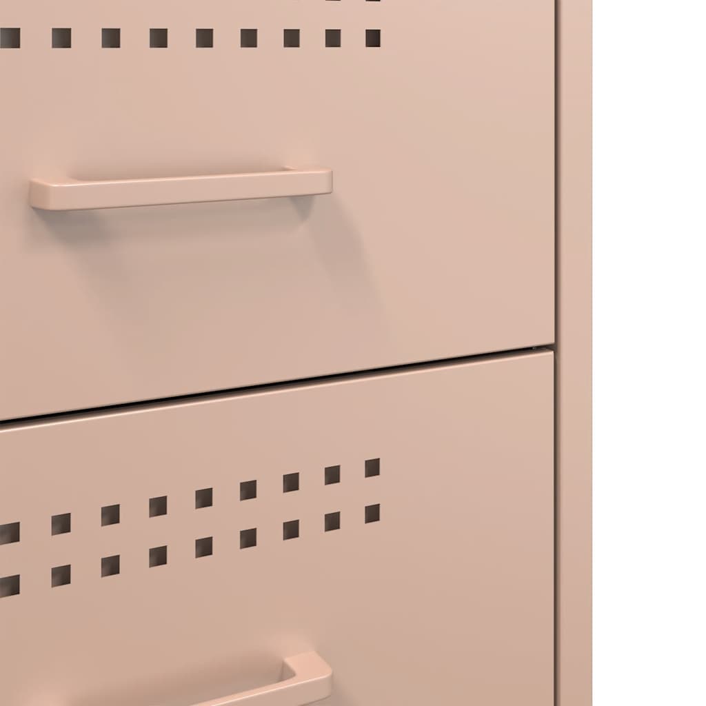 Bedside Cabinet Pink 36x39x50,5 cm Steel