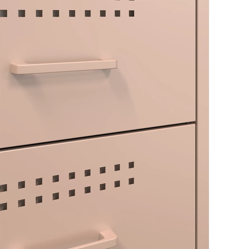 Bedside Cabinets 2 pcs Pink 36x39x50,5 cm Steel