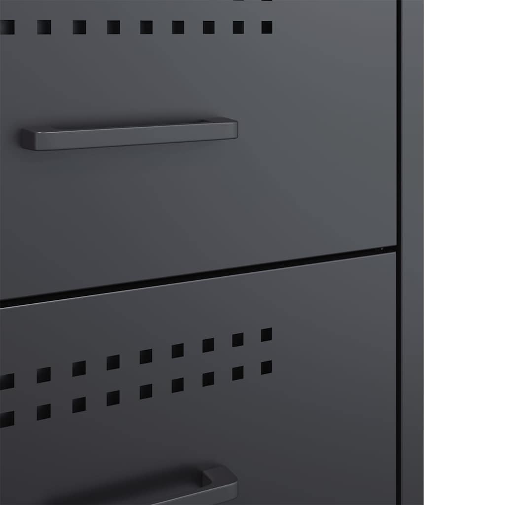 Bedside Cabinets 2 pcs Anthracite 36x39x50,5 cm Steel