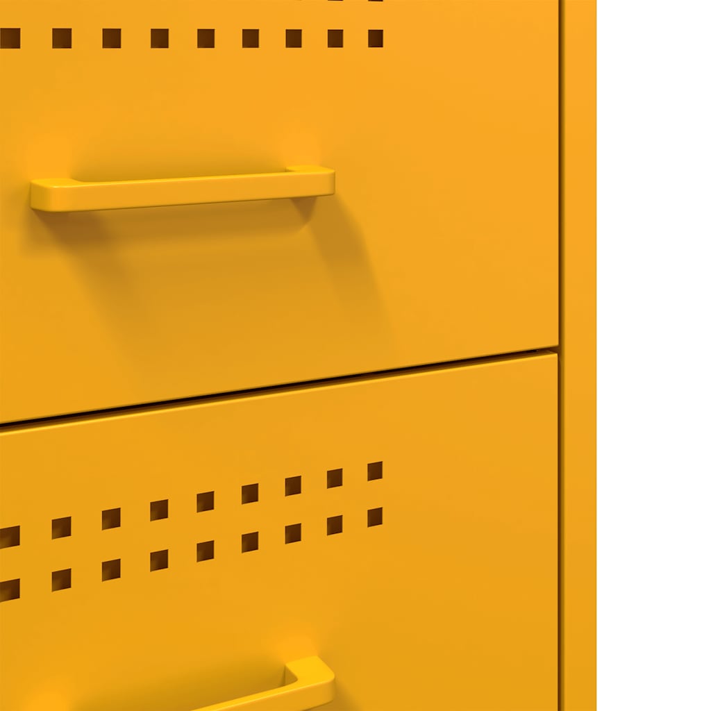 Bedside Cabinets 2 pcs Mustard Yellow 36x39x50,5 cm Steel