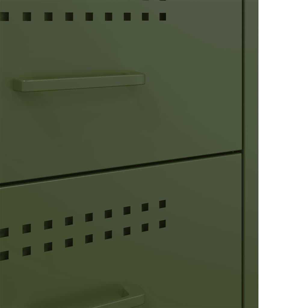 Bedside Cabinets 2 pcs Olive Green 36x39x50,5 cm Steel