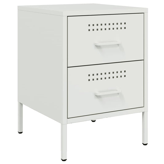 Bedside Cabinet White 36x39x50.5 cm Steel Bedside Cabinet White 36x39x50.5 cm Steel