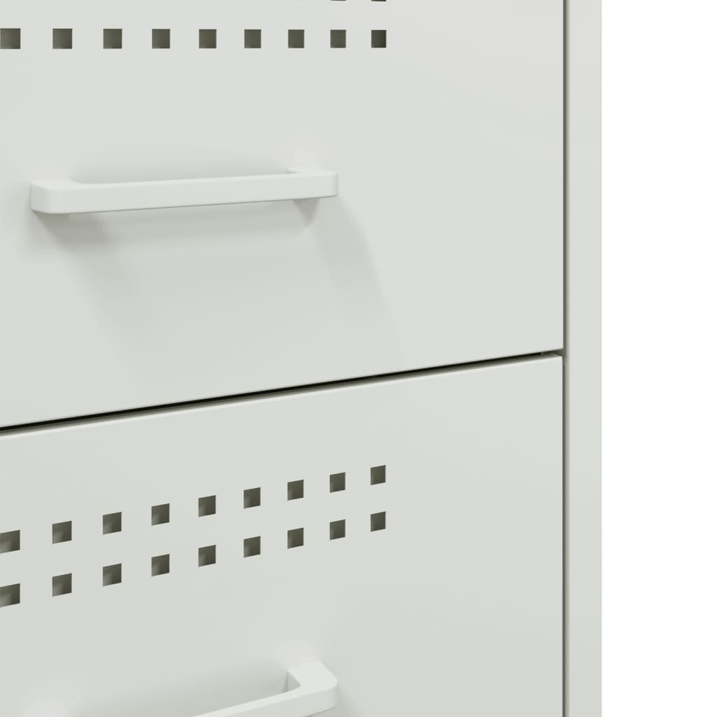 Bedside Cabinet White 36x39x50,5 cm Steel