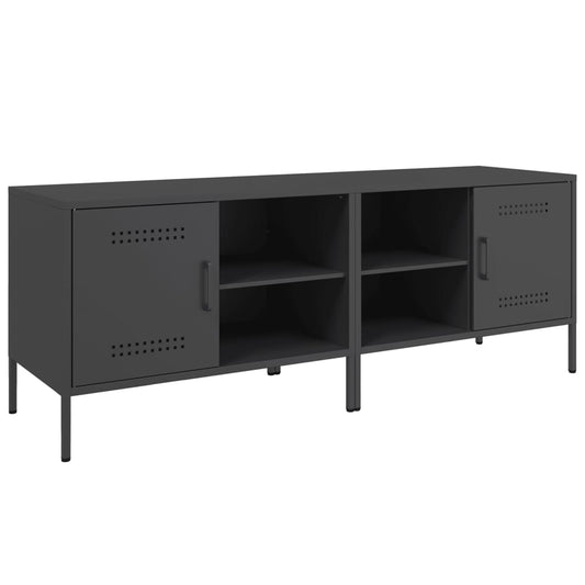 2 Piece TV Cabinet Set Black 68x39x50,5 cm Steel 2 Piece TV Cabinet Set Black 68x39x50,5 cm Steel