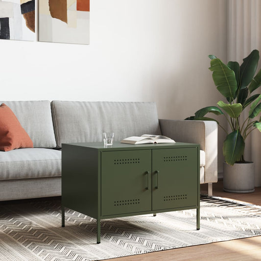 Coffee Table Olive Green 68x50x50,5 cm Steel Coffee Table Olive Green 68x50x50,5 cm Steel