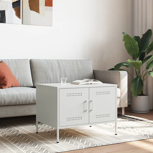 Coffee Table White 68x50x50.5 cm Steel Coffee Table White 68x50x50.5 cm Steel