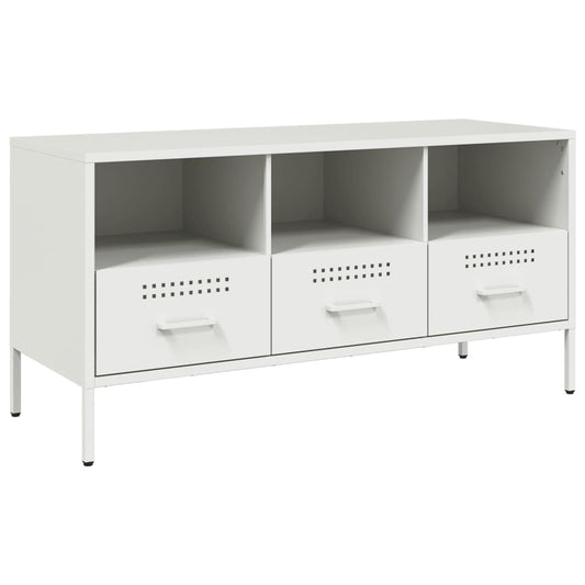 TV Cabinet White 100,5x39x50,5 cm Steel TV Cabinet White 100,5x39x50,5 cm Steel