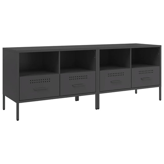 2 Piece TV Cabinet Set Black 68x39x50,5 cm Steel 2 Piece TV Cabinet Set Black 68x39x50,5 cm Steel