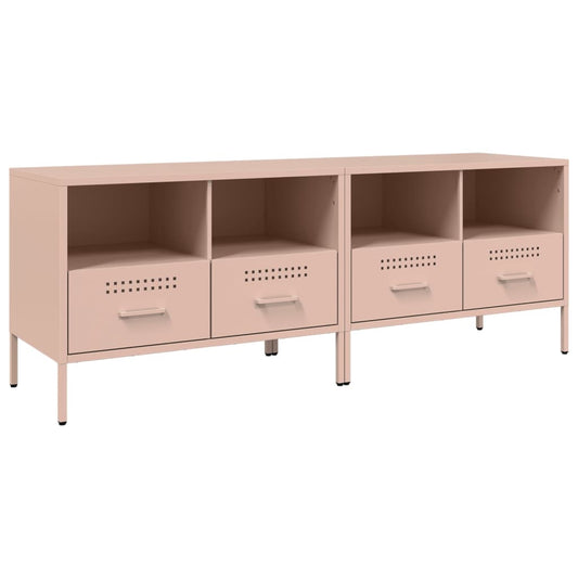 2 Piece TV Cabinet Set Pink 68x39x50,5 cm Steel 2 Piece TV Cabinet Set Pink 68x39x50,5 cm Steel