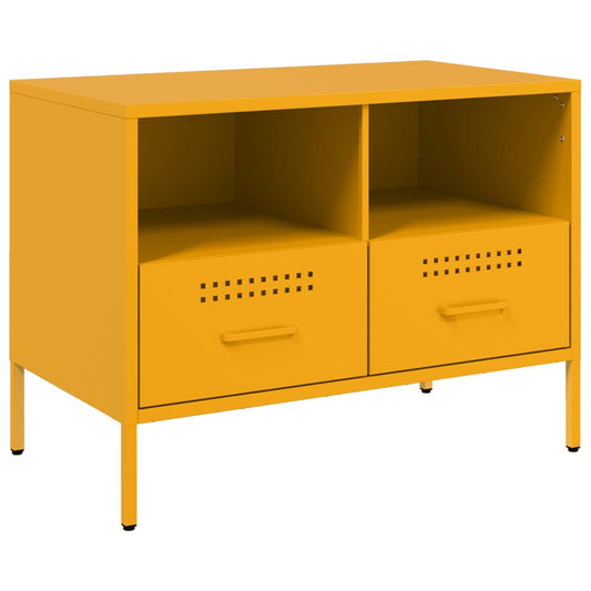 TV Cabinet Mustard Yellow 68x39x50,5 cm Steel TV Cabinet Mustard Yellow 68x39x50,5 cm Steel
