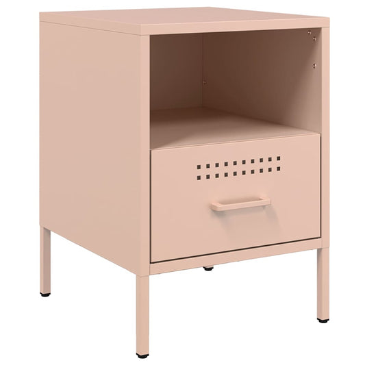 Bedside Cabinet Pink 36x39x50.5 cm Steel Bedside Cabinet Pink 36x39x50.5 cm Steel
