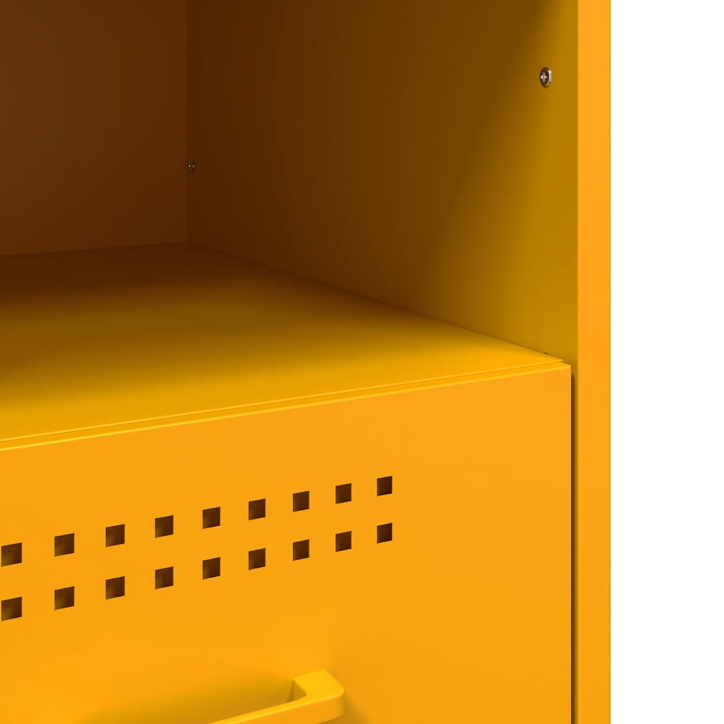 Bedside Cabinets 2 pcs Mustard Yellow 36x39x50,5 cm Steel