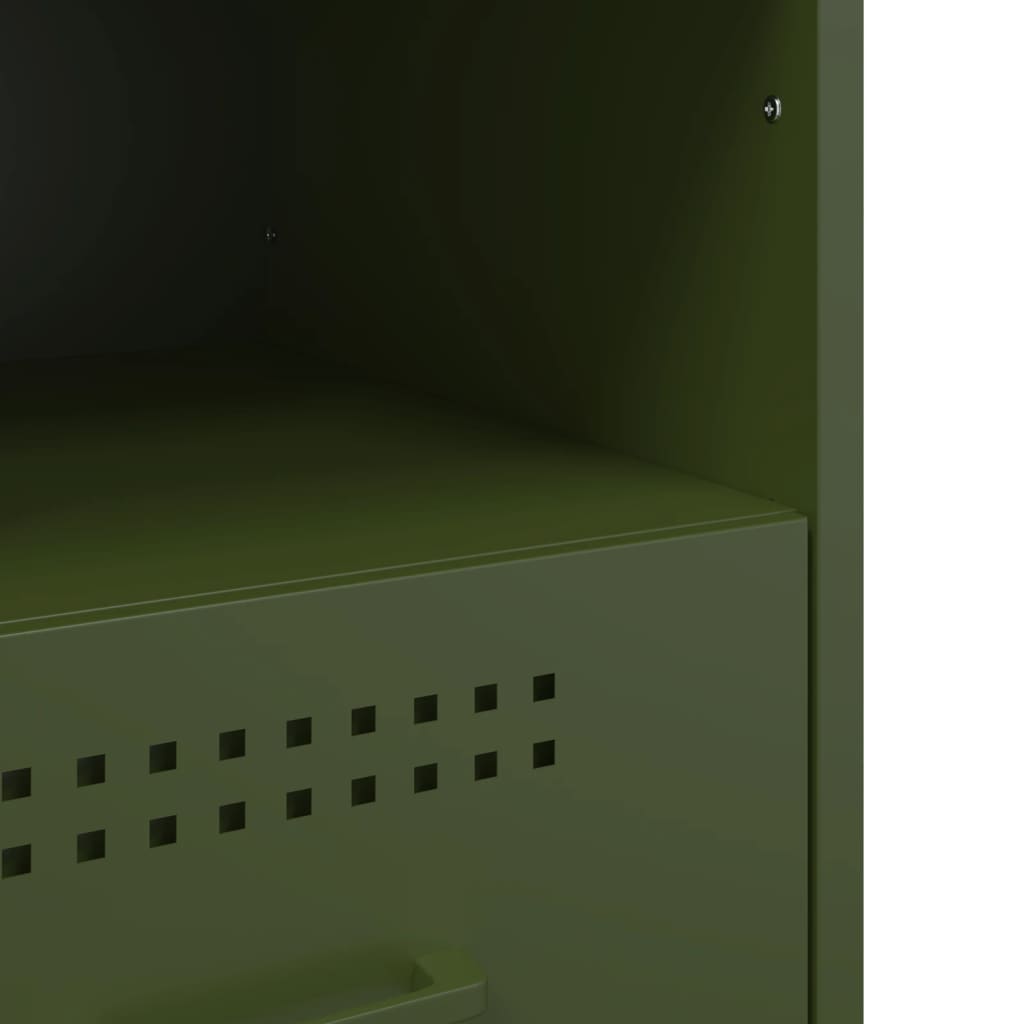 Bedside Cabinets 2 pcs Olive Green 36x39x50,5 cm Steel