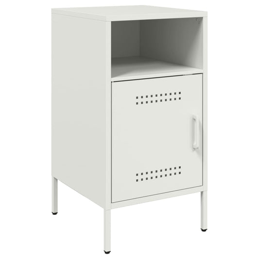 Bedside Cabinet White 36x39x68 cm Steel Bedside Cabinet White 36x39x68 cm Steel