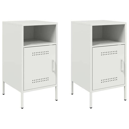 Bedside Cabinets 2 pcs White 36x39x68 cm Steel Bedside Cabinets 2 pcs White 36x39x68 cm Steel