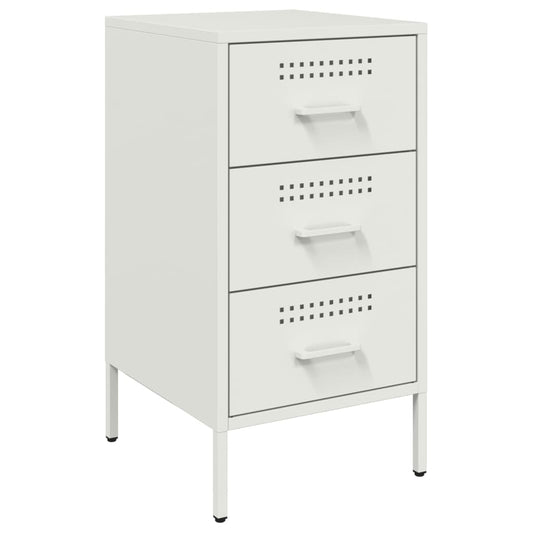 Bedside Cabinet White 36x39x68 cm Steel Bedside Cabinet White 36x39x68 cm Steel