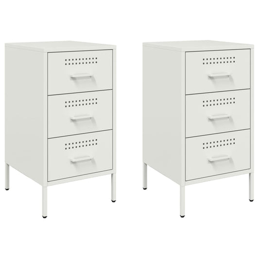 Bedside Cabinets 2 pcs White 36x39x68 cm Steel Bedside Cabinets 2 pcs White 36x39x68 cm Steel
