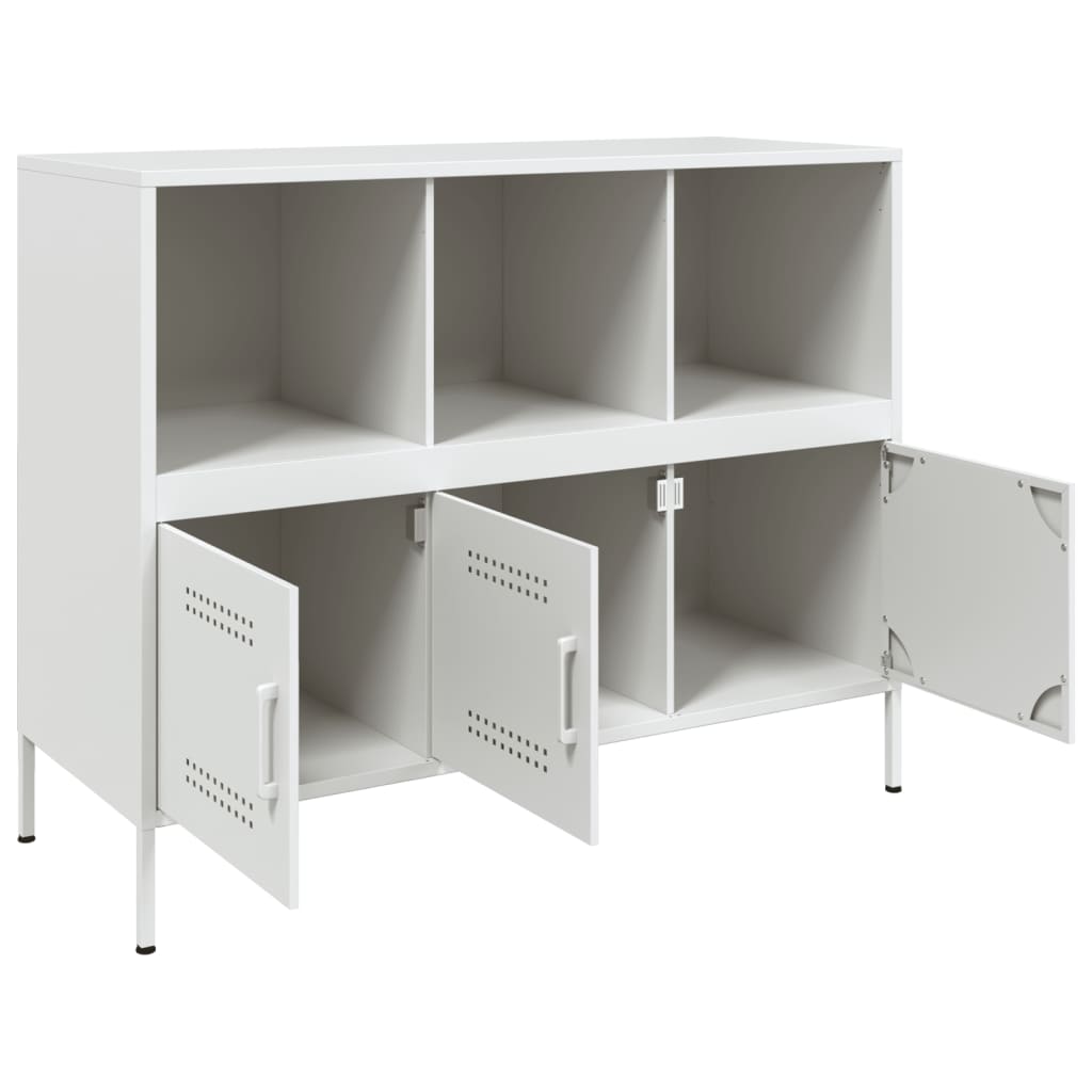 Sideboard White 100,5x39x79 cm Steel