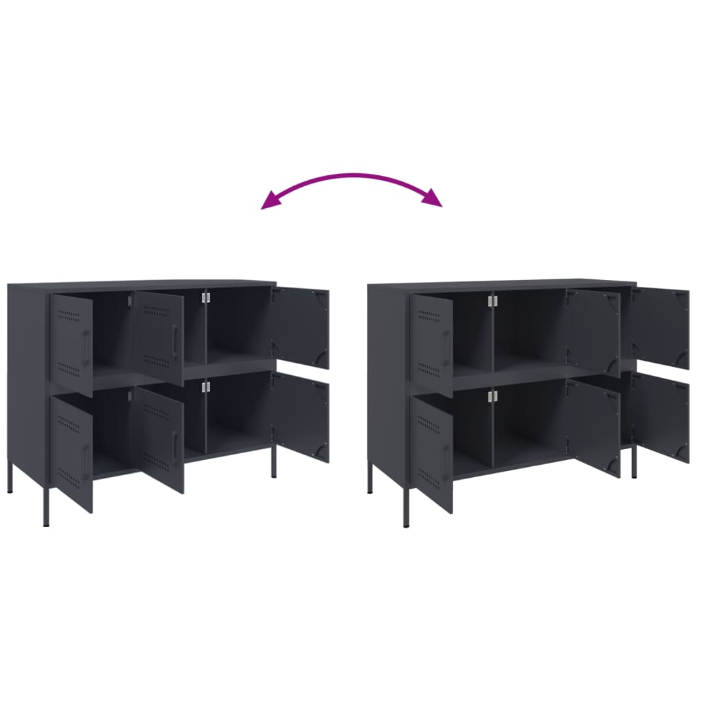Sideboard Anthracite 100,5x39x79 cm Steel