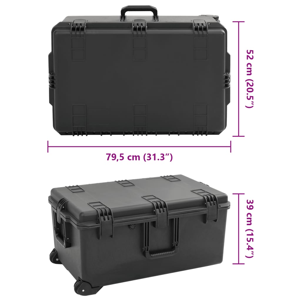 Portable Flight Case Black 79,5x52x39 cm PP