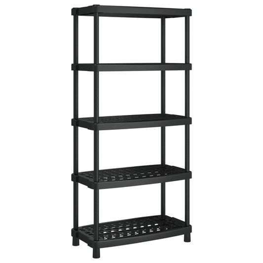 Storage Shelf 5-Tier Black 93.5x45.5x194.5 cm PP Storage Shelf 5-Tier Black 93.5x45.5x194.5 cm PP