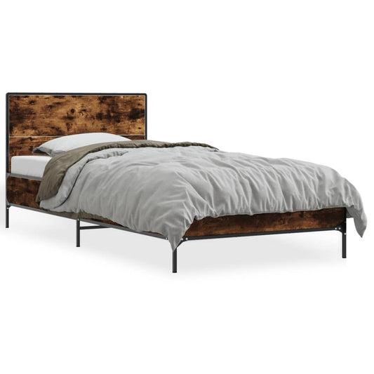 Bed Frame without Mattress Smoked Oak 100x200 cm Bed Frame without Mattress Smoked Oak 100x200 cm
