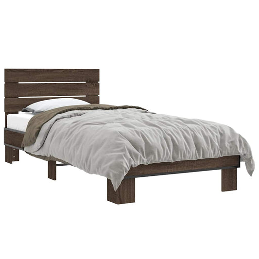 Bed Frame without Mattress Brown Oak 90x200 cm Bed Frame without Mattress Brown Oak 90x200 cm