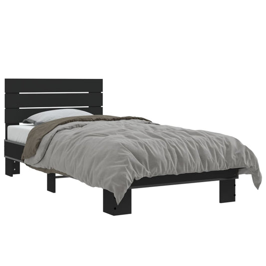 Bed Frame without Mattress Black 75x190 cm Small Single Bed Frame without Mattress Black 75x190 cm Small Single