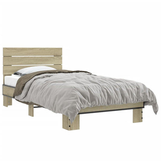 Bed Frame without Mattress Sonoma Oak 75x190 cm Small Single Bed Frame without Mattress Sonoma Oak 75x190 cm Small Single
