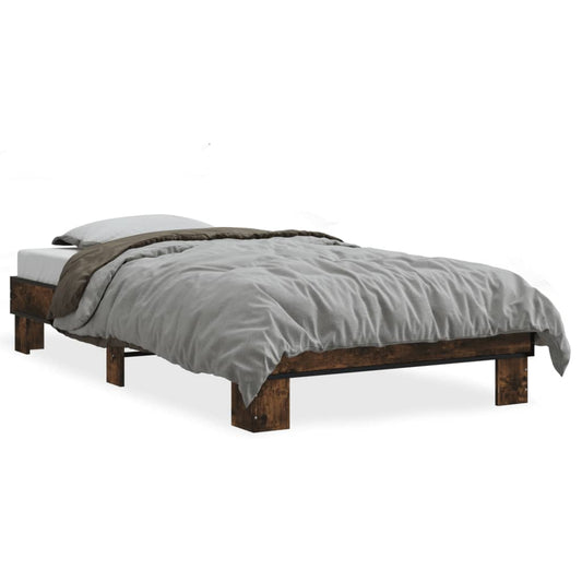 Bed Frame without Mattress Smoked Oak 100x200 cm Bed Frame without Mattress Smoked Oak 100x200 cm