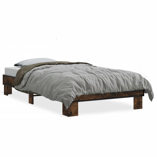 Bed Frame without Mattress Smoked Oak 75x190 cm Small Single Bed Frame without Mattress Smoked Oak 75x190 cm Small Single