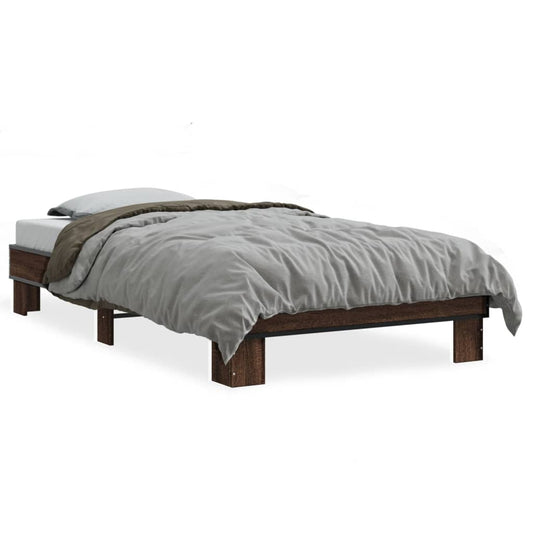 Bed Frame without Mattress Brown Oak 75x190 cm Small Single Bed Frame without Mattress Brown Oak 75x190 cm Small Single