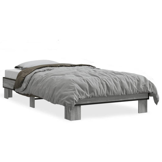 Bed Frame without Mattress Grey Sonoma 90x190 cm Single Bed Frame without Mattress Grey Sonoma 90x190 cm Single