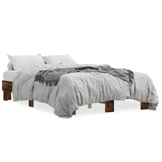Bed Frame without Mattress Smoked Oak 140x190 cm Bed Frame without Mattress Smoked Oak 140x190 cm