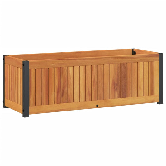 Garden Planter 80x30x27.5 cm Solid Wood Acacia and Steel Garden Planter 80x30x27.5 cm Solid Wood Acacia and Steel