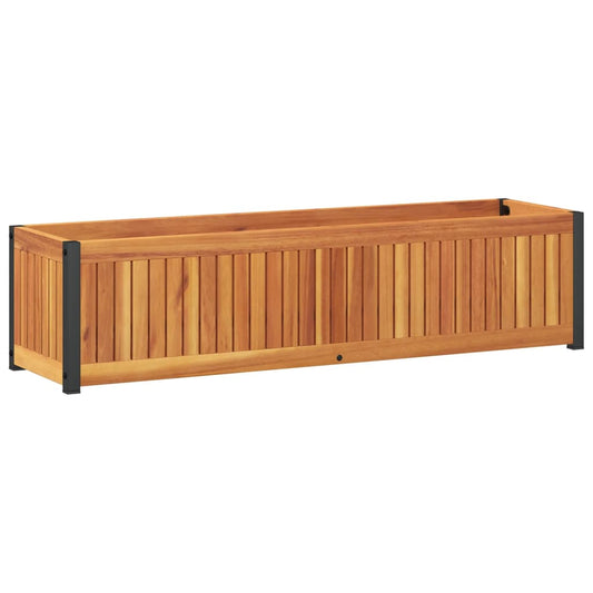 Garden Planter 110x30x27.5 cm Solid Wood Acacia and Steel Garden Planter 110x30x27.5 cm Solid Wood Acacia and Steel