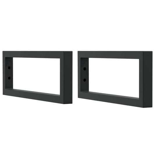Shelf Brackets for Washbasin 2 pcs Black Rectangular Steel Shelf Brackets for Washbasin 2 pcs Black Rectangular Steel