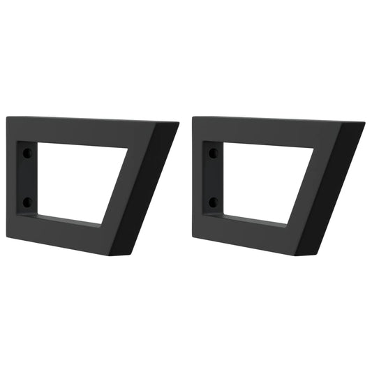 Shelf Brackets for Washbasin 2 pcs Black Trapezium Steel Shelf Brackets for Washbasin 2 pcs Black Trapezium Steel