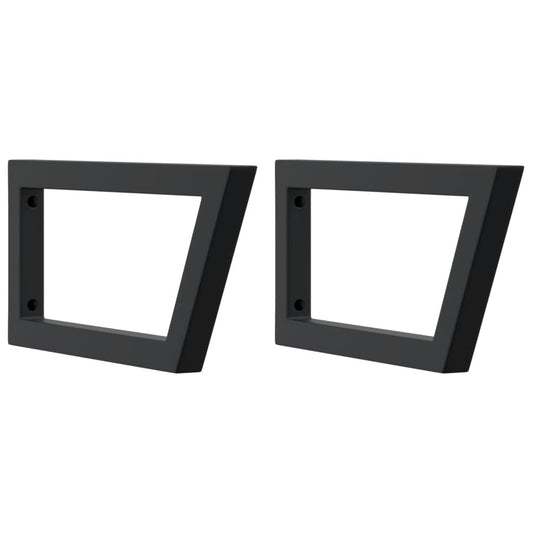 Shelf Brackets for Washbasin 2 pcs Black Trapezium Steel Shelf Brackets for Washbasin 2 pcs Black Trapezium Steel