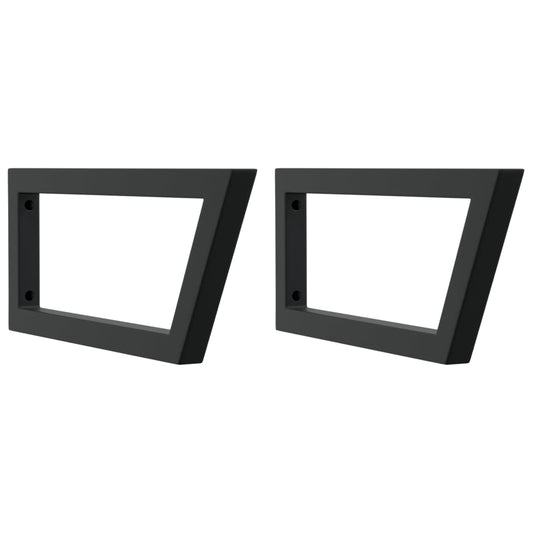 Shelf Brackets for Washbasin 2 pcs Black Trapezium Steel Shelf Brackets for Washbasin 2 pcs Black Trapezium Steel
