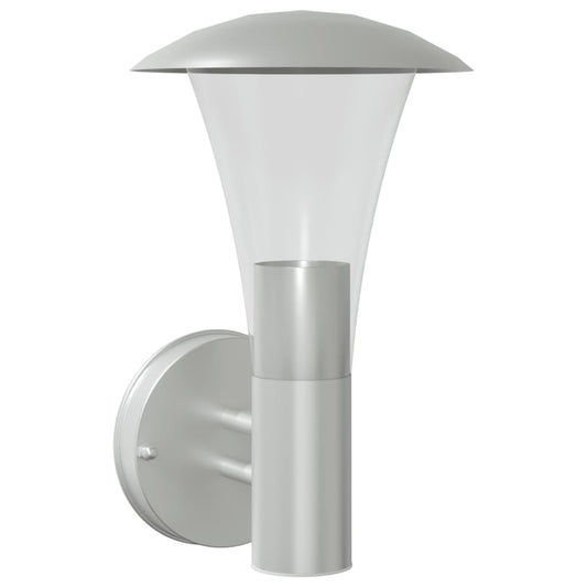 Outdoor Wall Light Silver Stainless Steel Outdoor Wall Light Silver Stainless Steel