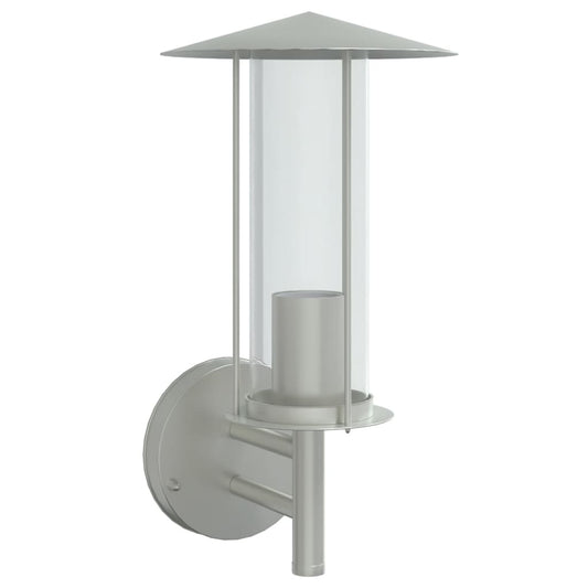 Outdoor Wall Light Silver Stainless Steel Outdoor Wall Light Silver Stainless Steel