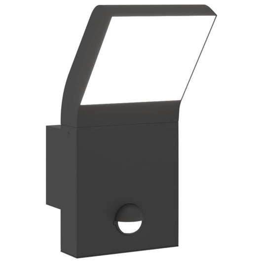 Outdoor LED Wall Light with Sensor Black Die-cast Aluminium Outdoor LED Wall Light with Sensor Black Die-cast Aluminium