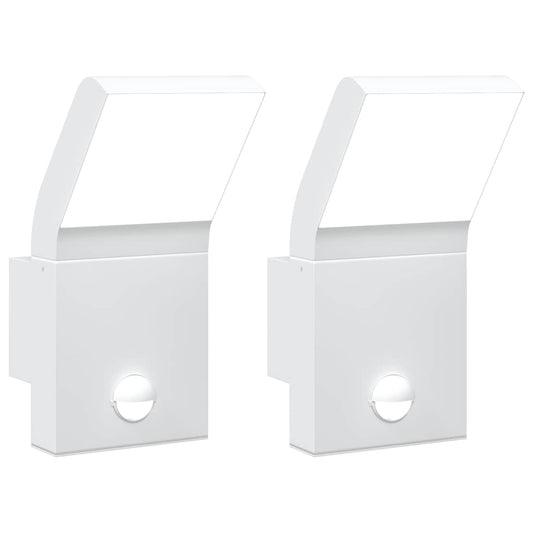 Outdoor LED Wall Lights with Sensors 2pcs White Outdoor LED Wall Lights with Sensors 2pcs White