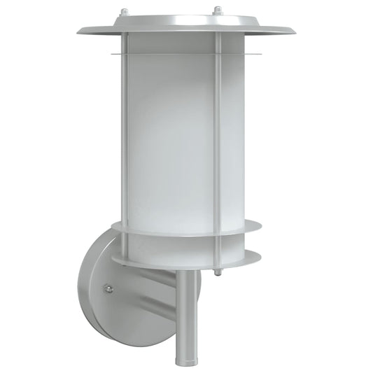 Outdoor Wall Light Silver Stainless Steel Outdoor Wall Light Silver Stainless Steel