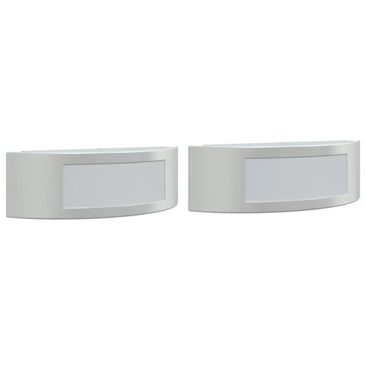 Outdoor Wall Lights 2pcs Silver Stainless Steel Outdoor Wall Lights 2pcs Silver Stainless Steel
