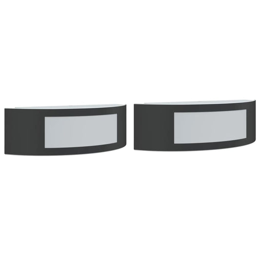 Outdoor Wall Lights 2pcs Black Stainless Steel Outdoor Wall Lights 2pcs Black Stainless Steel