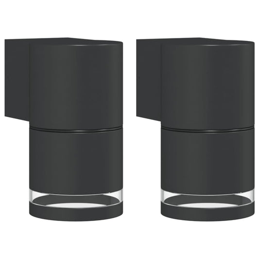 Outdoor Wall Lights 2pcs Black Die-cast Aluminium Outdoor Wall Lights 2pcs Black Die-cast Aluminium
