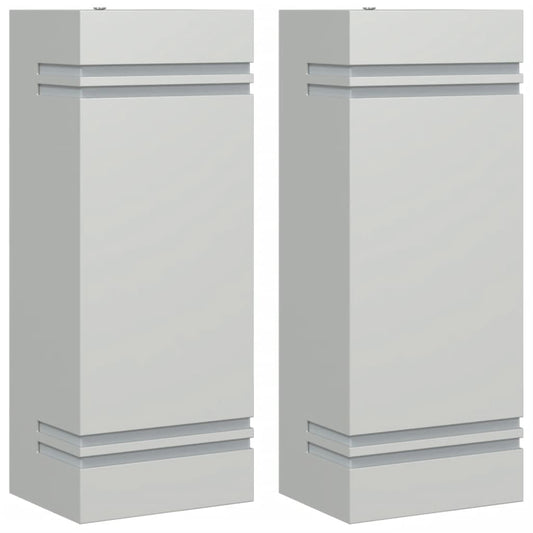 Outdoor Wall Lights 2pcs Silver Stainless Steel Outdoor Wall Lights 2pcs Silver Stainless Steel